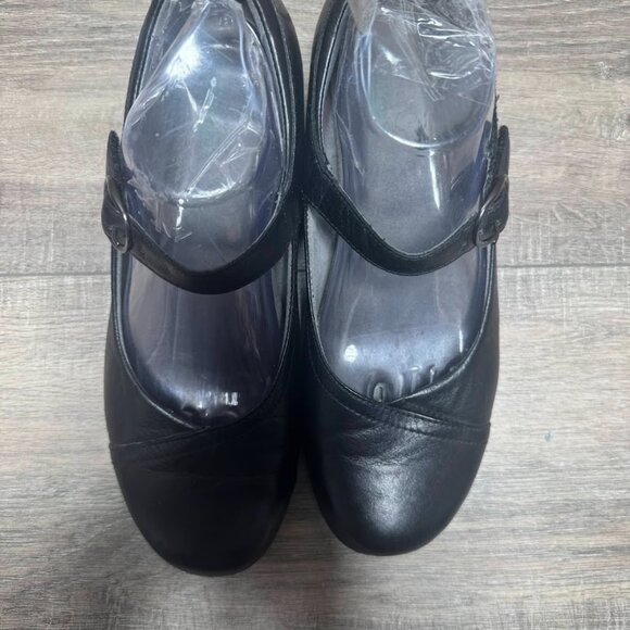 Dansko Fawna Black Leather Mary Jane Shoes Women's Size EU 39 - Picture 2 of 7